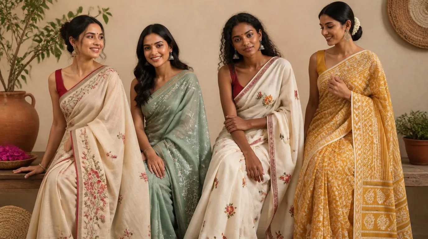Lightweight cotton saree for everyday comfort