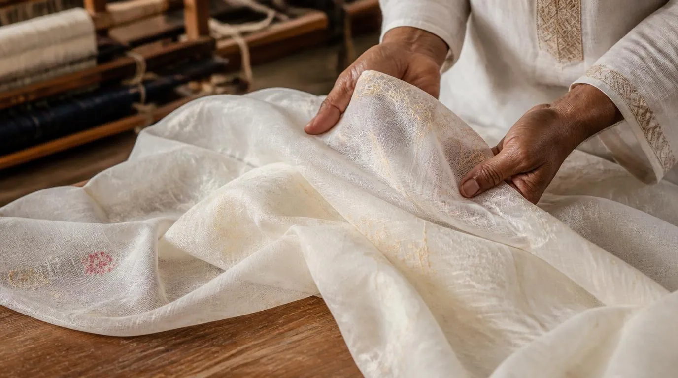 Feeling the texture of authentic Jamdani