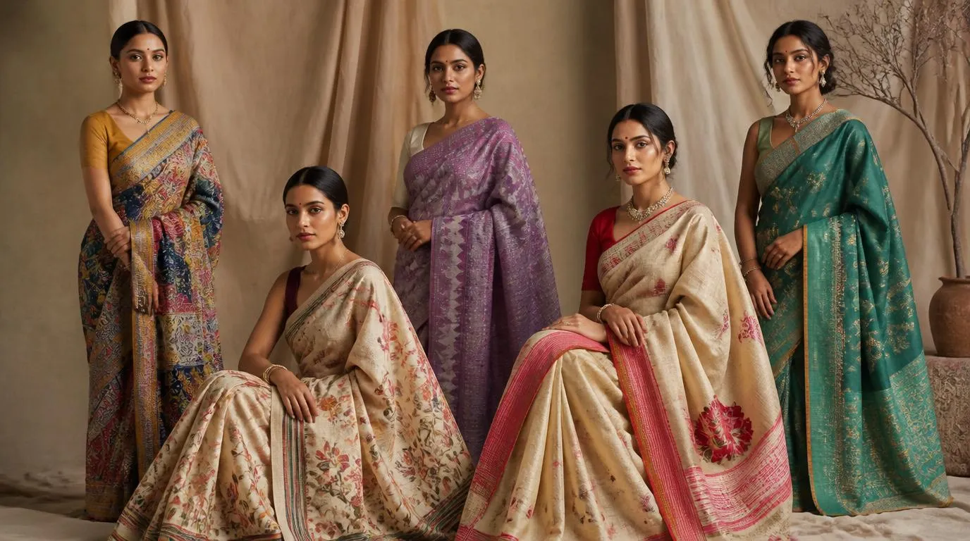 Handwoven Jamdani saree showing unique patterns