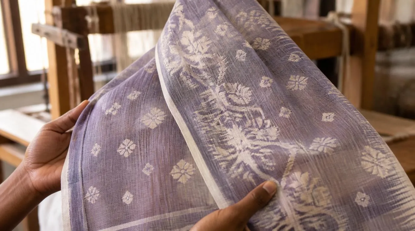 Motif integration in handloom Jamdani