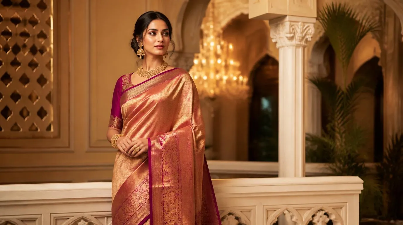Premium Rajshahi silk saree with textured finish