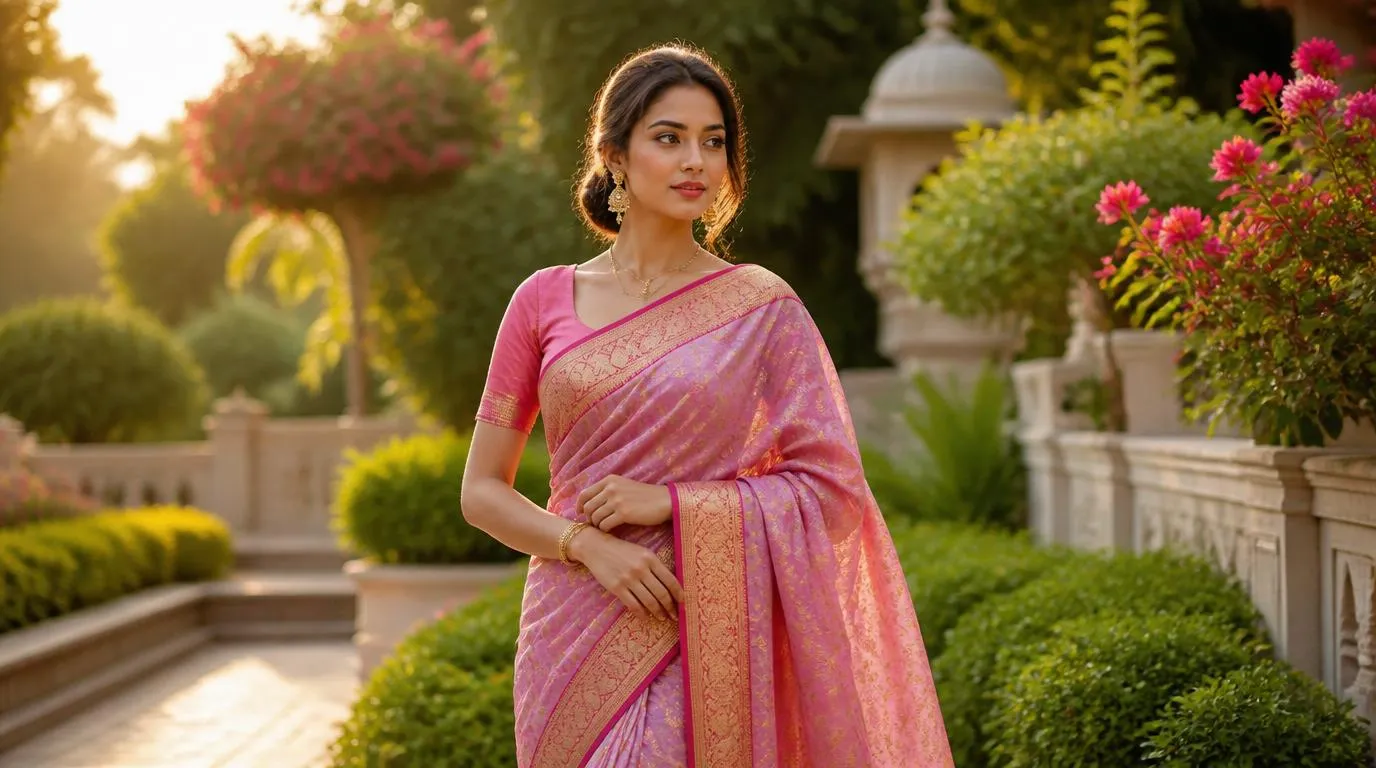 Silk cotton saree with light sheen