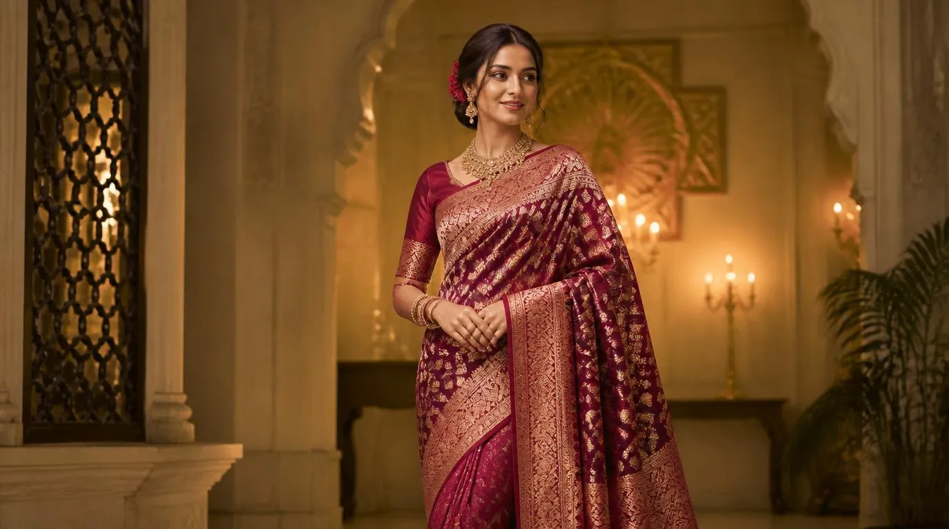 Traditional Tangail saree with distinctive border